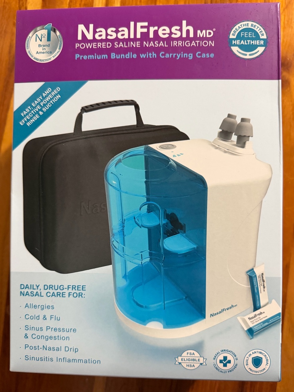 NasalFresh MD Powered Saline Nasal Irrigation – Blue